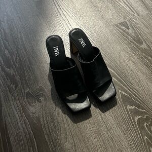Zara  Black Women's Heeled Mules